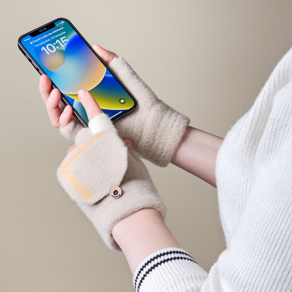 Women's/children's winter phone gloves - white