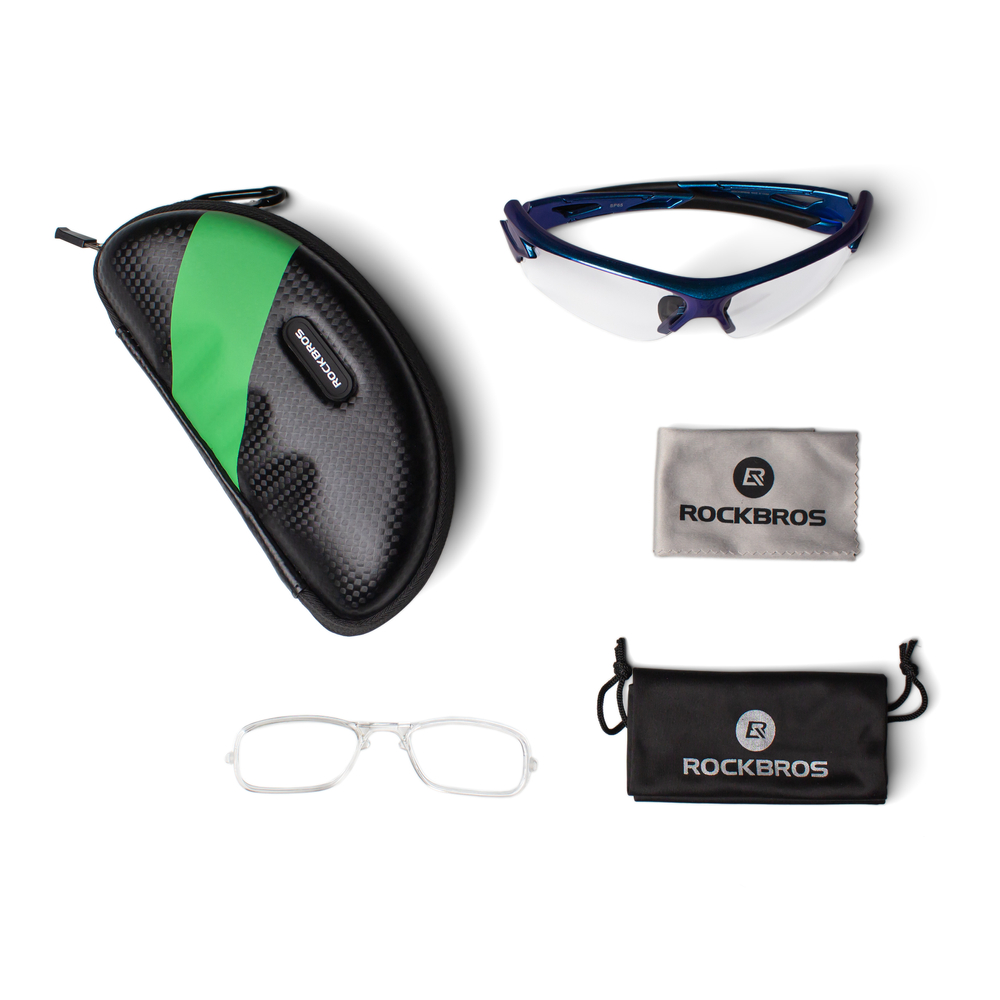 Rockbros 10069 UV400 Cycling Glasses - Blue