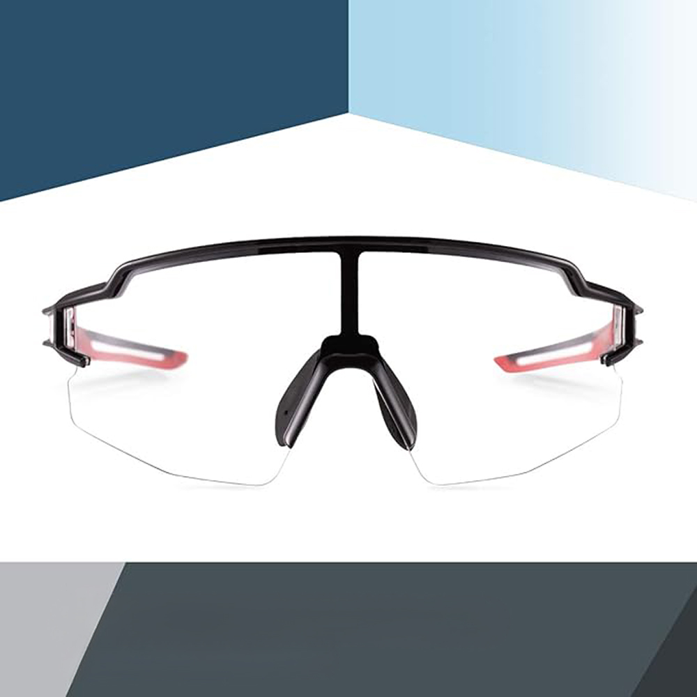 Rockbros 10173 Photochromic UV400 Cycling Glasses - Black and Red