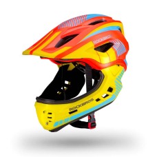 Rockbros TT-32SOYB-S Children&amp;amp;#39;s Bike Helmet with Detachable Chin Size S - Yellow-Orange