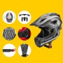 Rockbros TT-32SBTG-M children&amp;amp;#39;s bicycle helmet with removable chinbar, size M - gray
