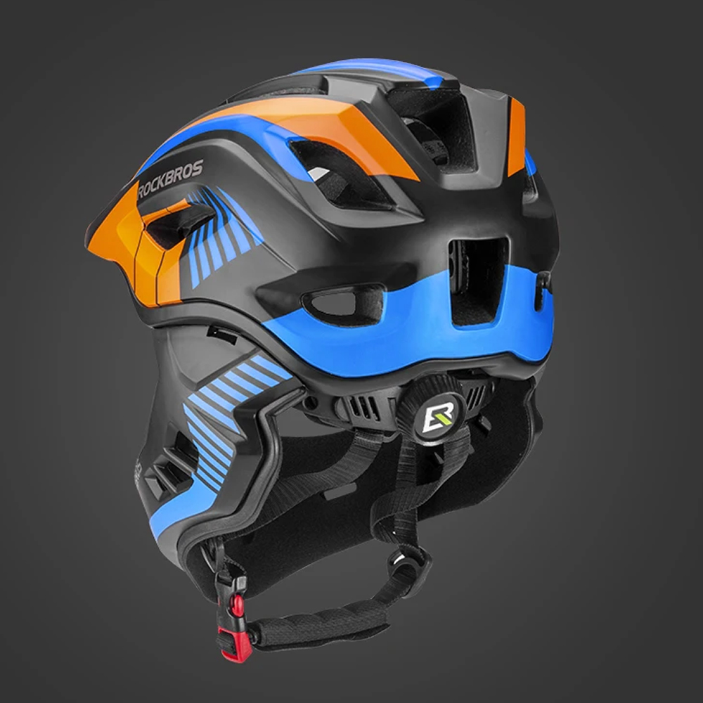 Rockbros TT-32SOBL-S Children&amp;amp;#39;s Bike Helmet with Detachable Chin Size S - Black and Orange