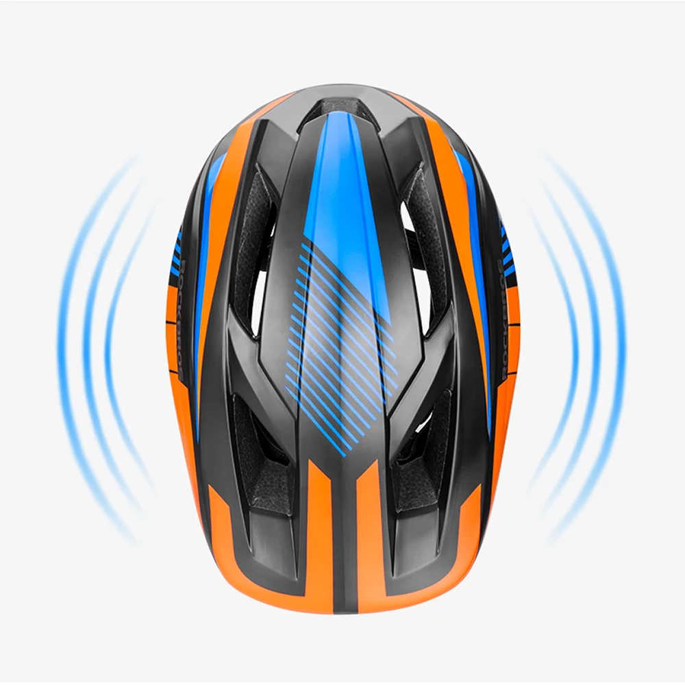 Rockbros TT-32SOBL-S Children&amp;amp;#39;s Bike Helmet with Detachable Chin Size S - Black and Orange