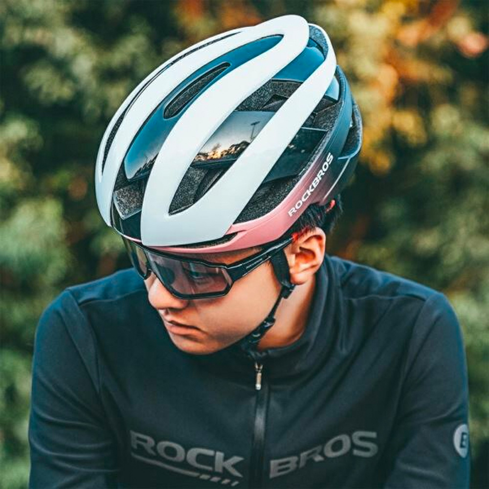 Rockbros bicycle helmet 10110004007 size L - blue and pink