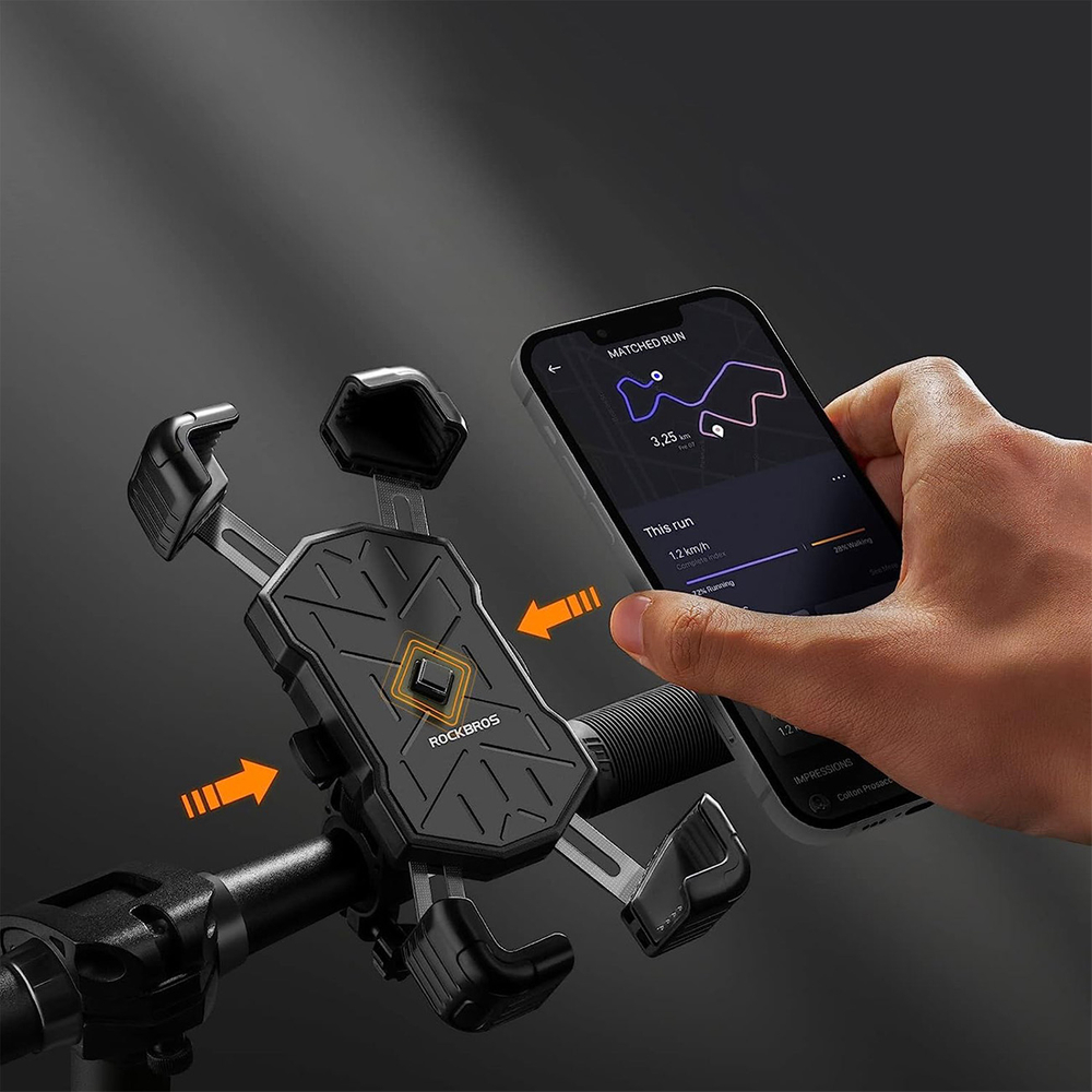 Rockbros 25210030001 Handlebar Bike Phone Holder - Black