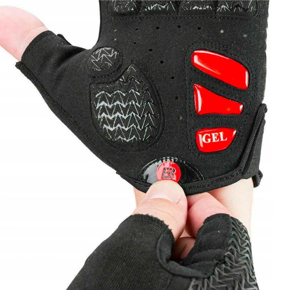 Rockbros S169BR XL cycling gloves with gel inserts - black and red