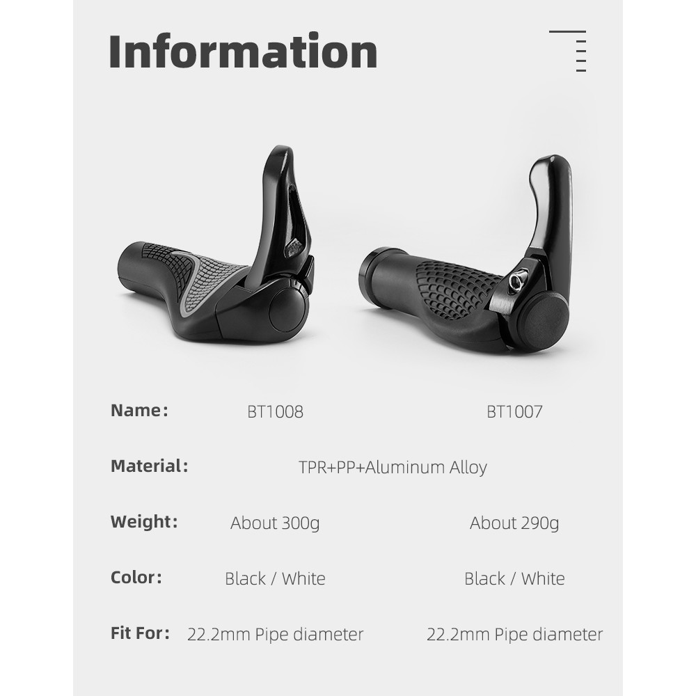 Rockbros BT1007B Bicycle Holder Set with Horns - Black