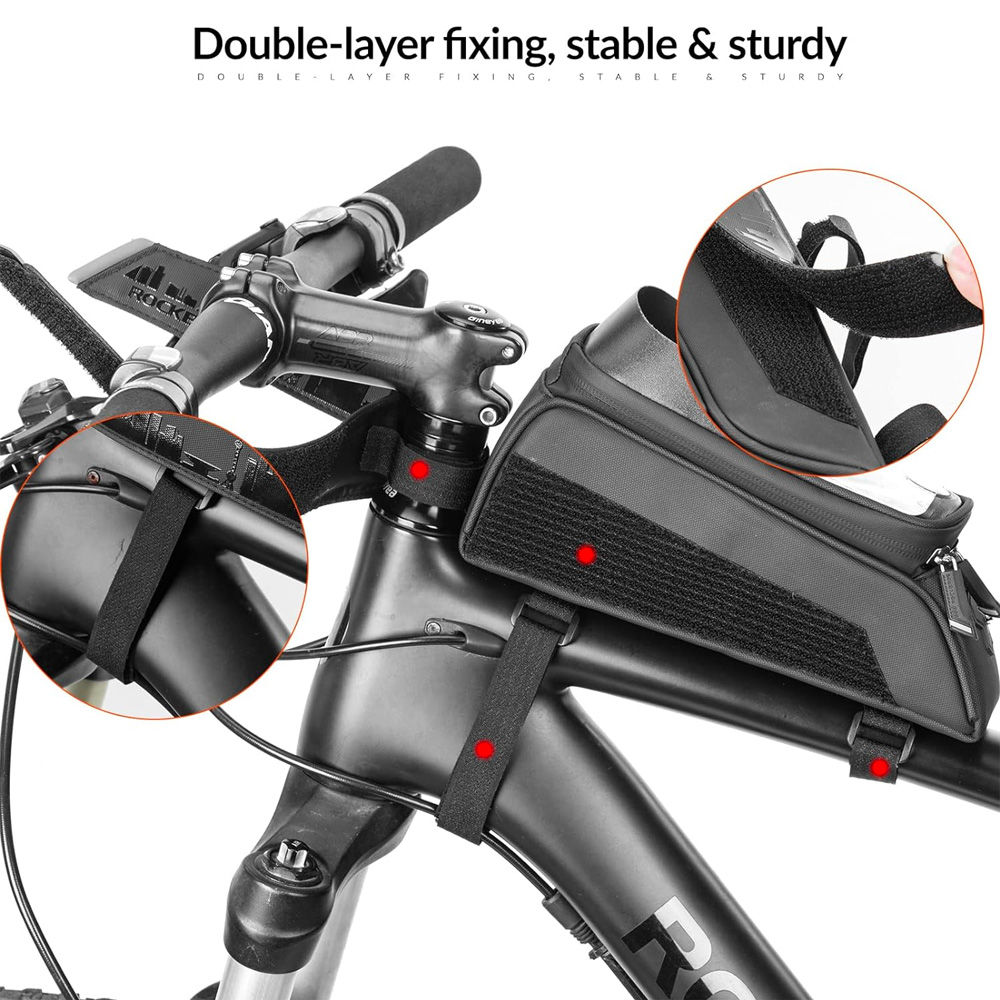 Rockbros 029-1BK bicycle bag for frame with phone cover - black