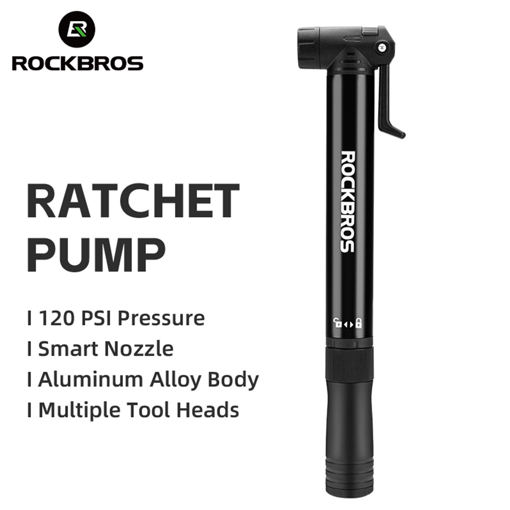 Rockbros 42320010001 Bicycle Pump Hand + Screwdriver - Black