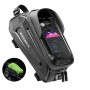 Rockbros B68 Bike Pannier for Frame, Armored, with Phone Pocket and Cover, 1.7L - Black