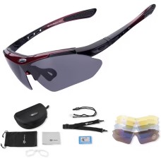 Rockbros 10001 Polarized Cycling Glasses - Black and Red