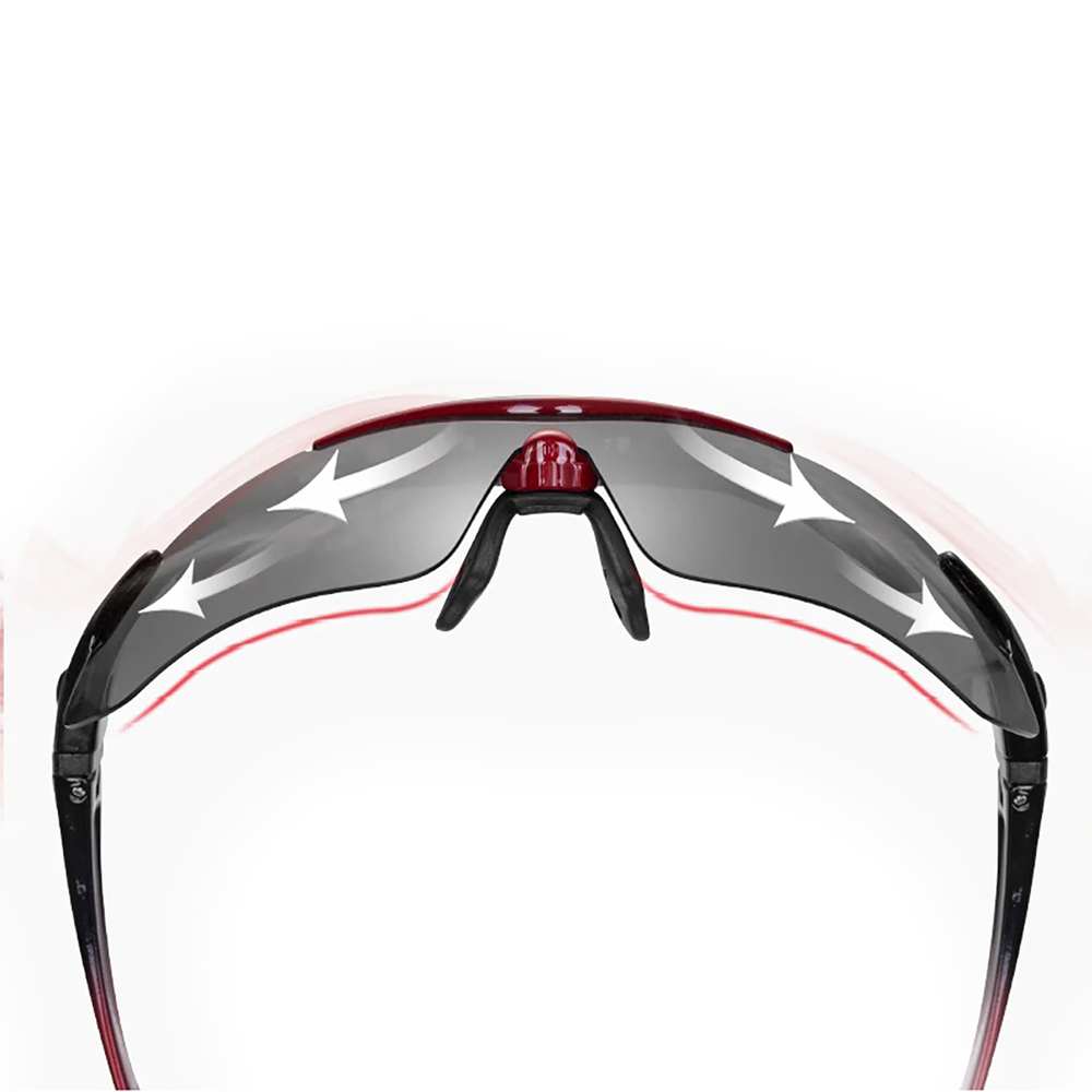 Rockbros 10001 Polarized Cycling Glasses - Black and Red