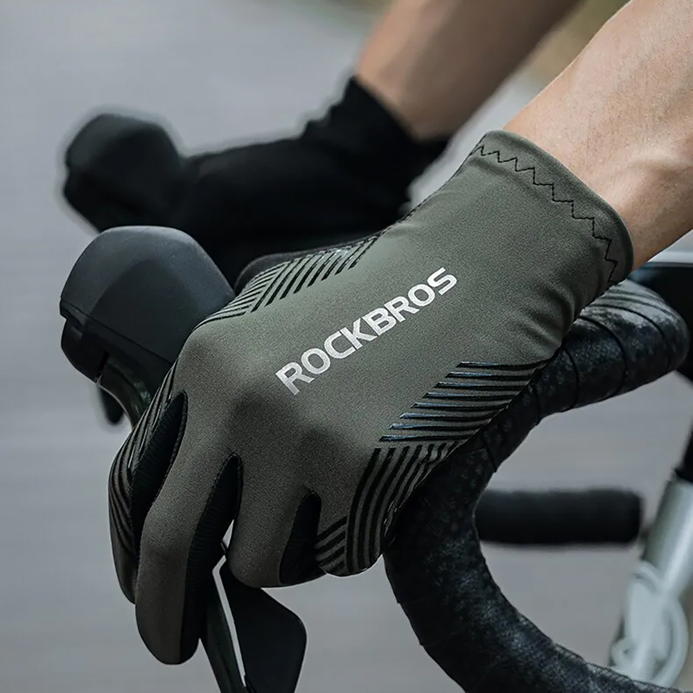 Rockbros 16110006002 shock-absorbing cycling gloves size M - green and black