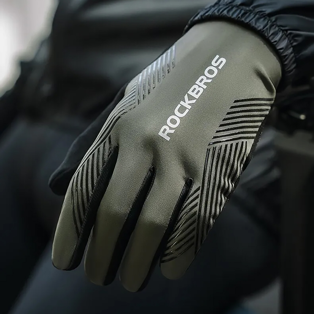 Rockbros 16110006003 shock-absorbing cycling gloves size L - green and black