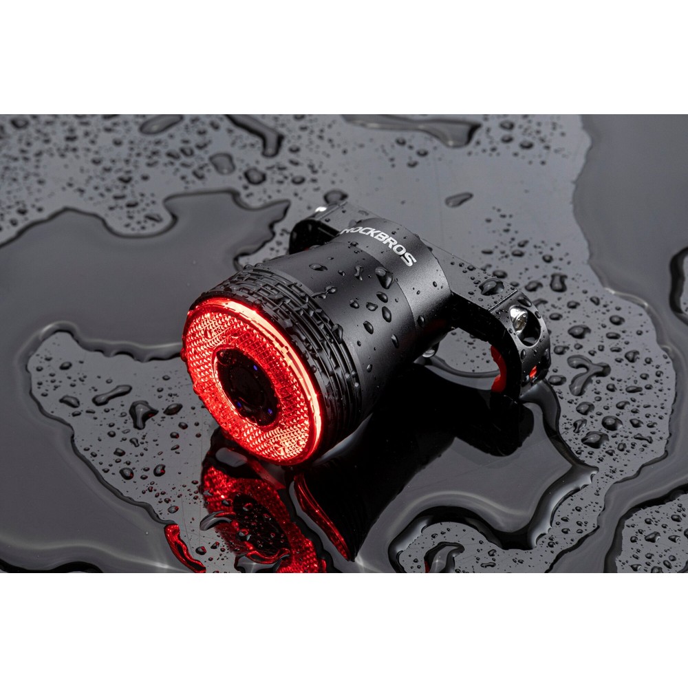 Rockbros Q5 Rear Bike Light with Intelligent Stop System - Black