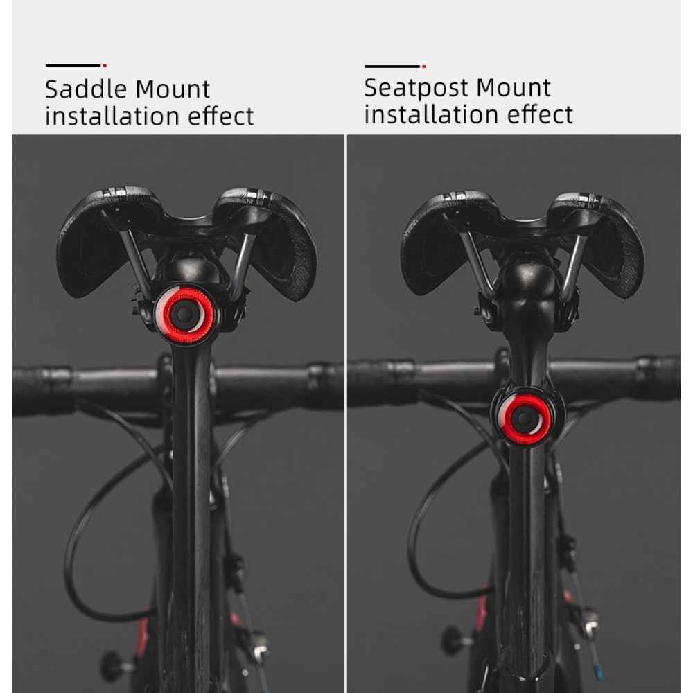 Rockbros Q3 Rear Bike Light with Smart Stop System - Black