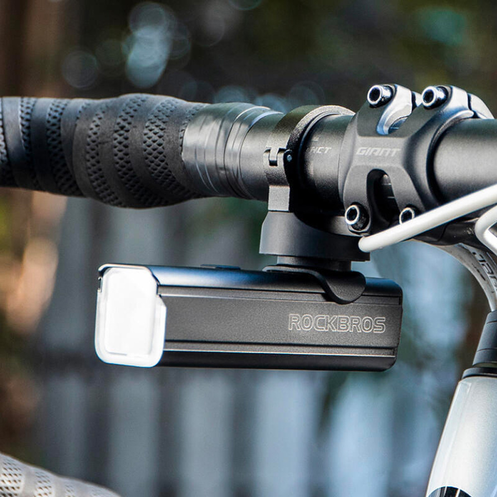 Rockbros 24610002001 Front Bike Light 1000 lm + USB-C - USB-A Cable - Black