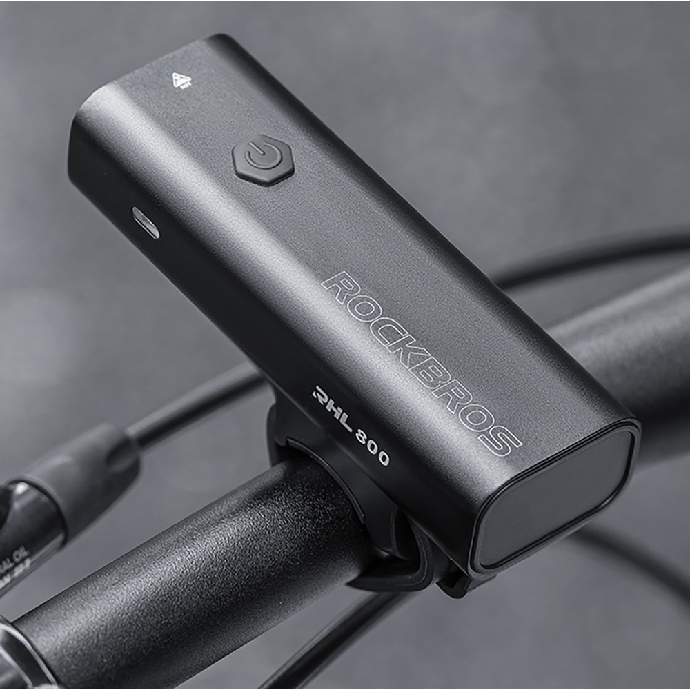 Rockbros 24710012001 front bicycle light 800 lm + USB-C - USB-A cable - black