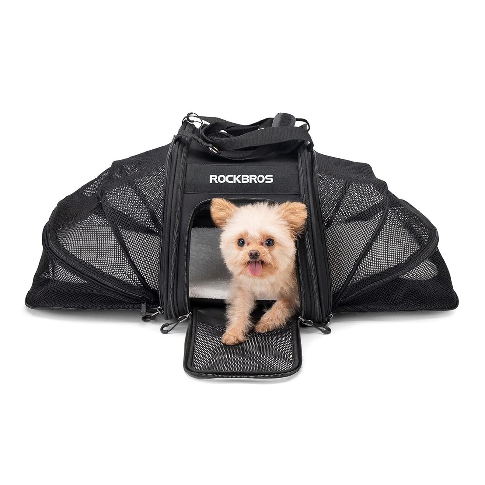Rockbros 30140028001 transport bicycle bag for cats and dogs - black