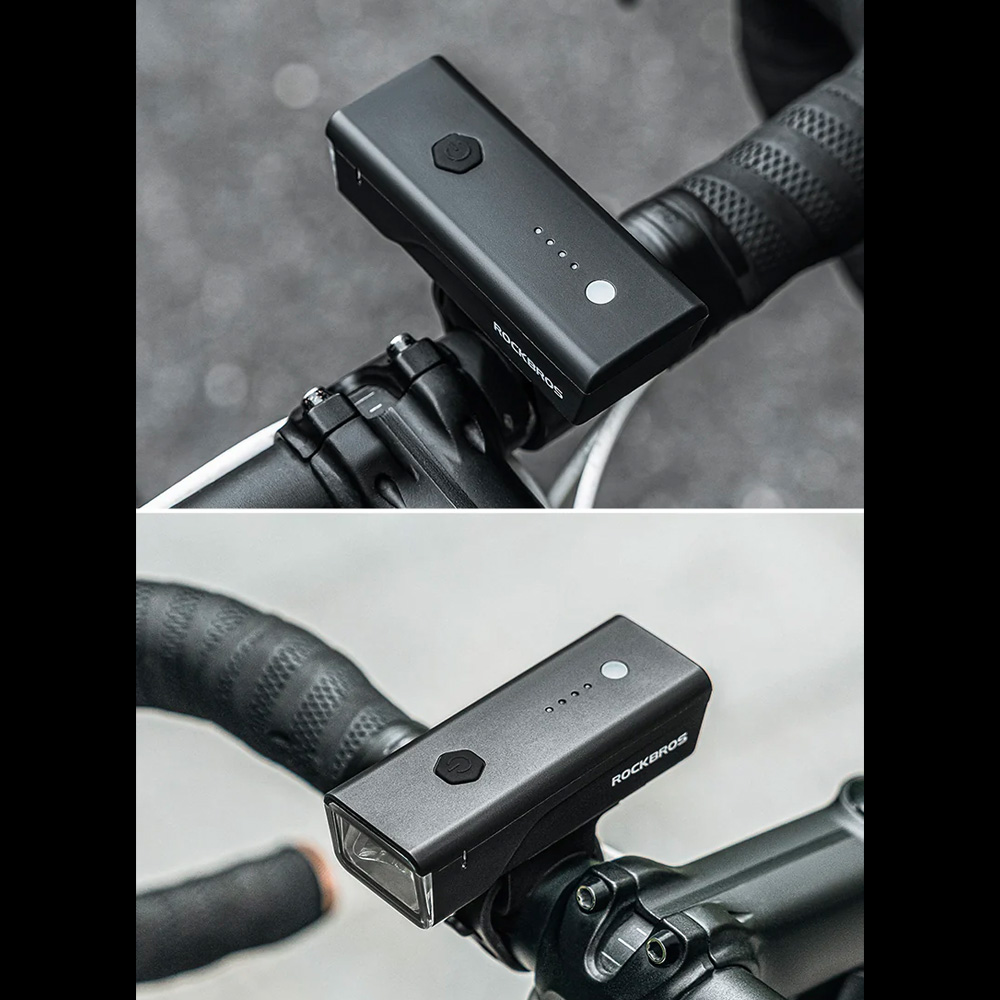 Rockbros 24510003001 Front Bike Light 260 lm + USB-C - USB-A Cable - Black