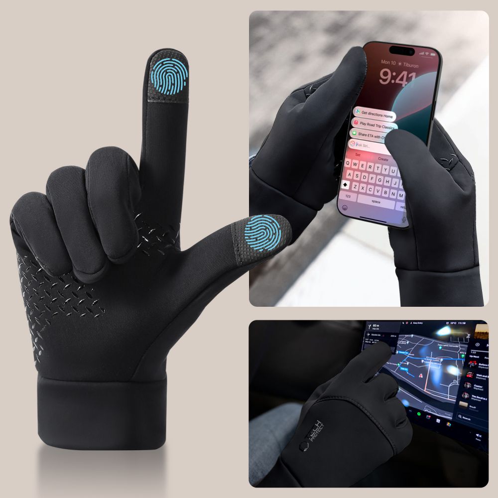 Tech-Protect WG01 Gloves with Touch Tips M - Black