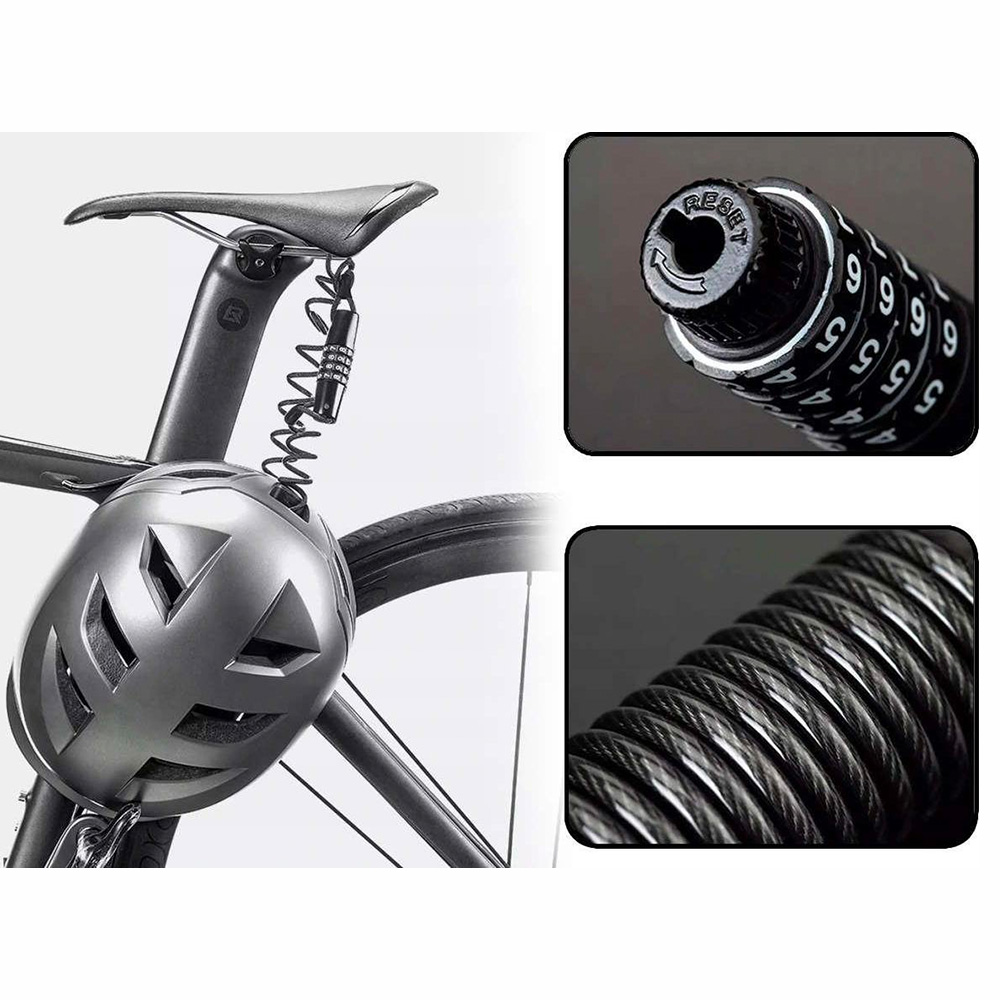Rockbros T609 bicycle lock with 1.5 m combination - black