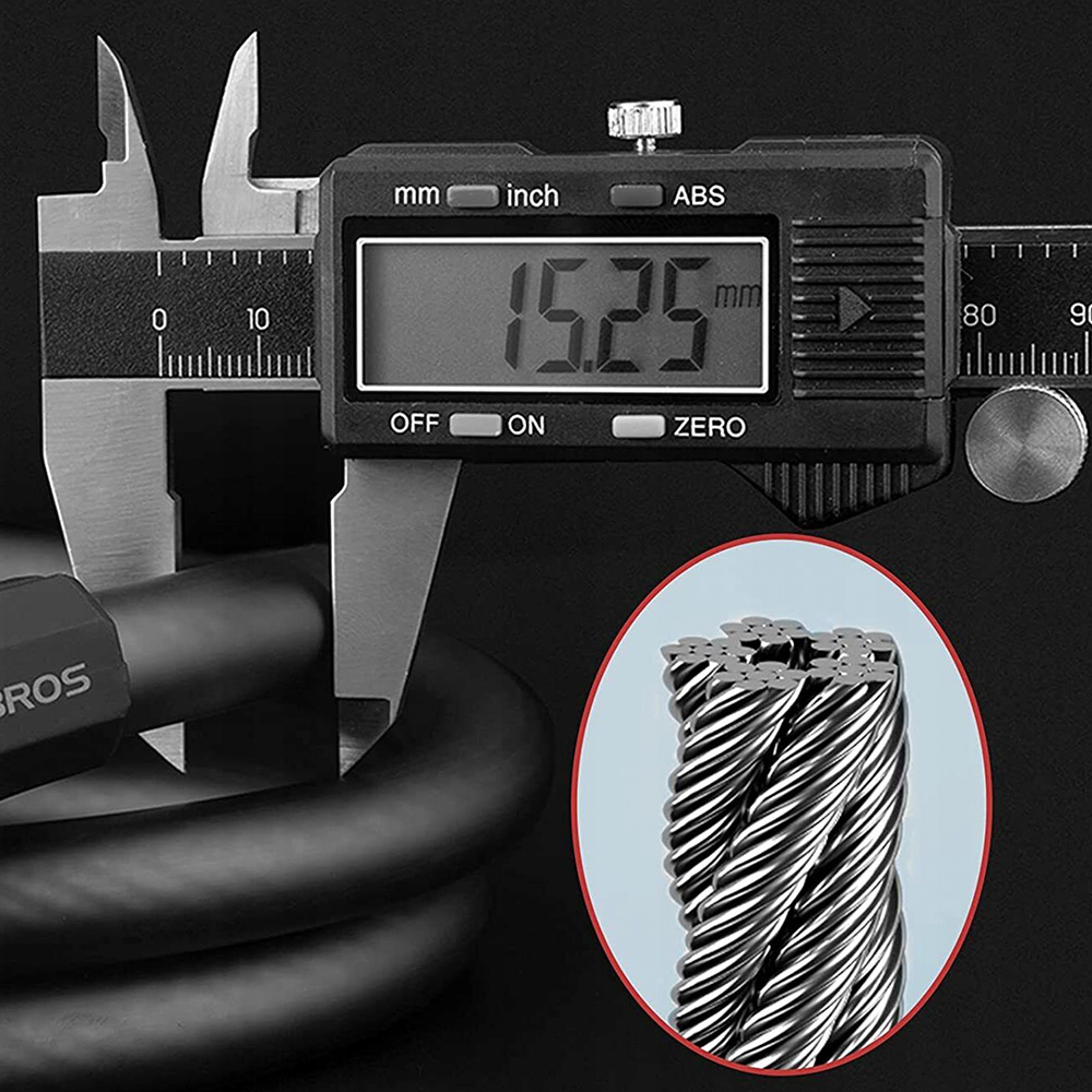 Rockbros RKS507-1BK bicycle lock with combination 1.8 m - black