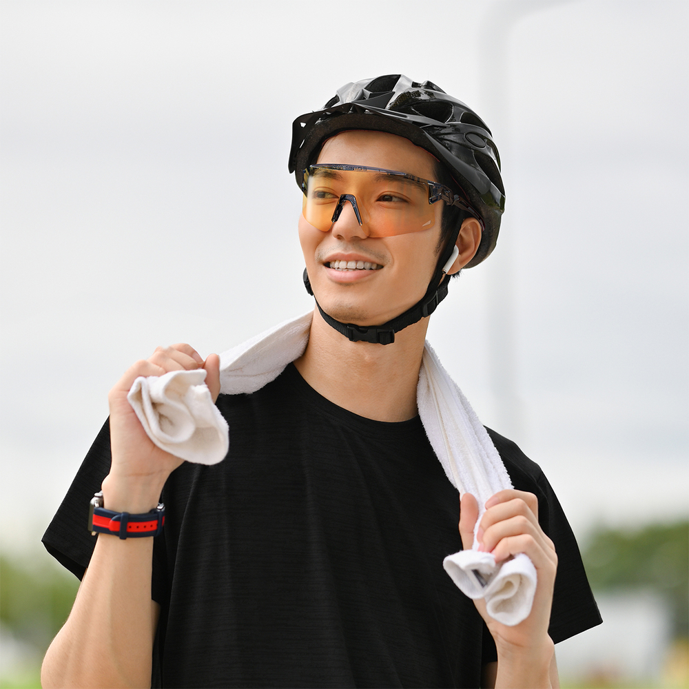 Rockbros Cycling Glasses Photochromic, with UV Protection and Corrective Insert - Transparent Black