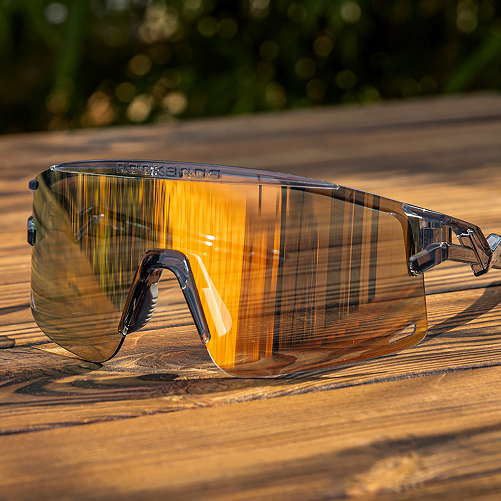 Rockbros Cycling Glasses Photochromic, with UV Protection and Corrective Insert - Transparent Black