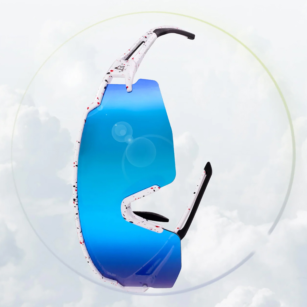 Rockbros Polarized Cycling Glasses with UV Protection and Corrective Insert Blue Lenses - White