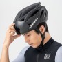Rockbros Bike Helmet with Visor, Detachable UV Protective Goggles, Unisex - Black/Brown