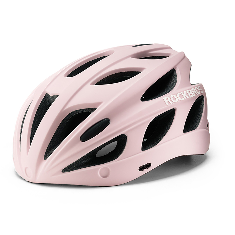 Rockbros Bike Helmet with Visor, Detachable UV Goggles, Detachable Visor, Unisex - Pink