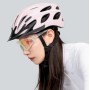 Rockbros Bike Helmet with Visor, Detachable UV Goggles, Detachable Visor, Unisex - Pink