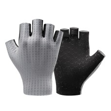 Rockbros Breathable Short Finger Cycling Gloves, Size: L - Gray
