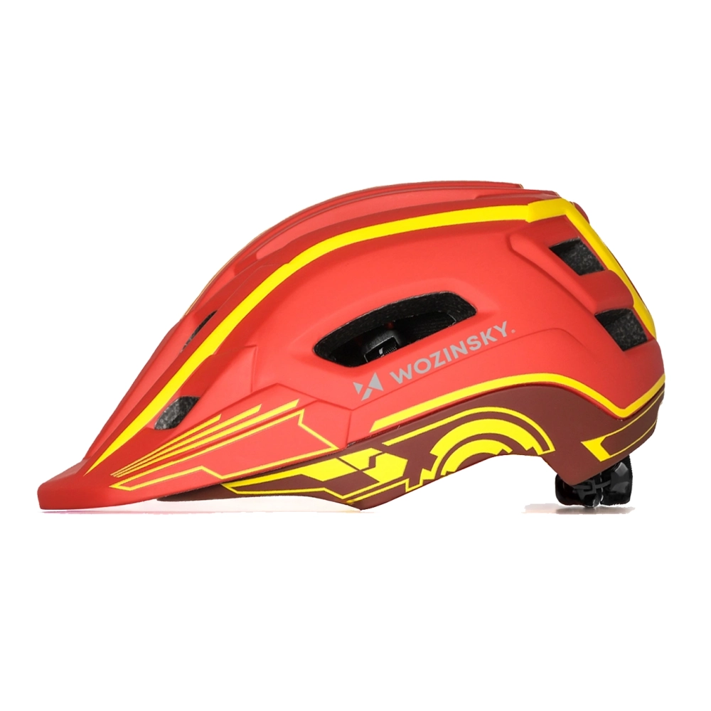 Wozinsky Kids' Full Face Bike Helmet with USB Rear Light S - Red and Yellow