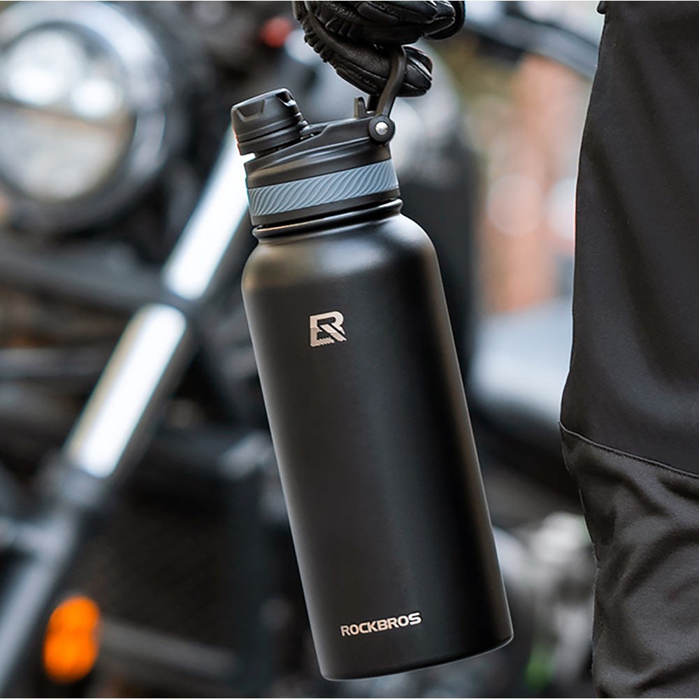 Rockbros 35210029002 thermal bicycle bottle for drinks 650 ml - black