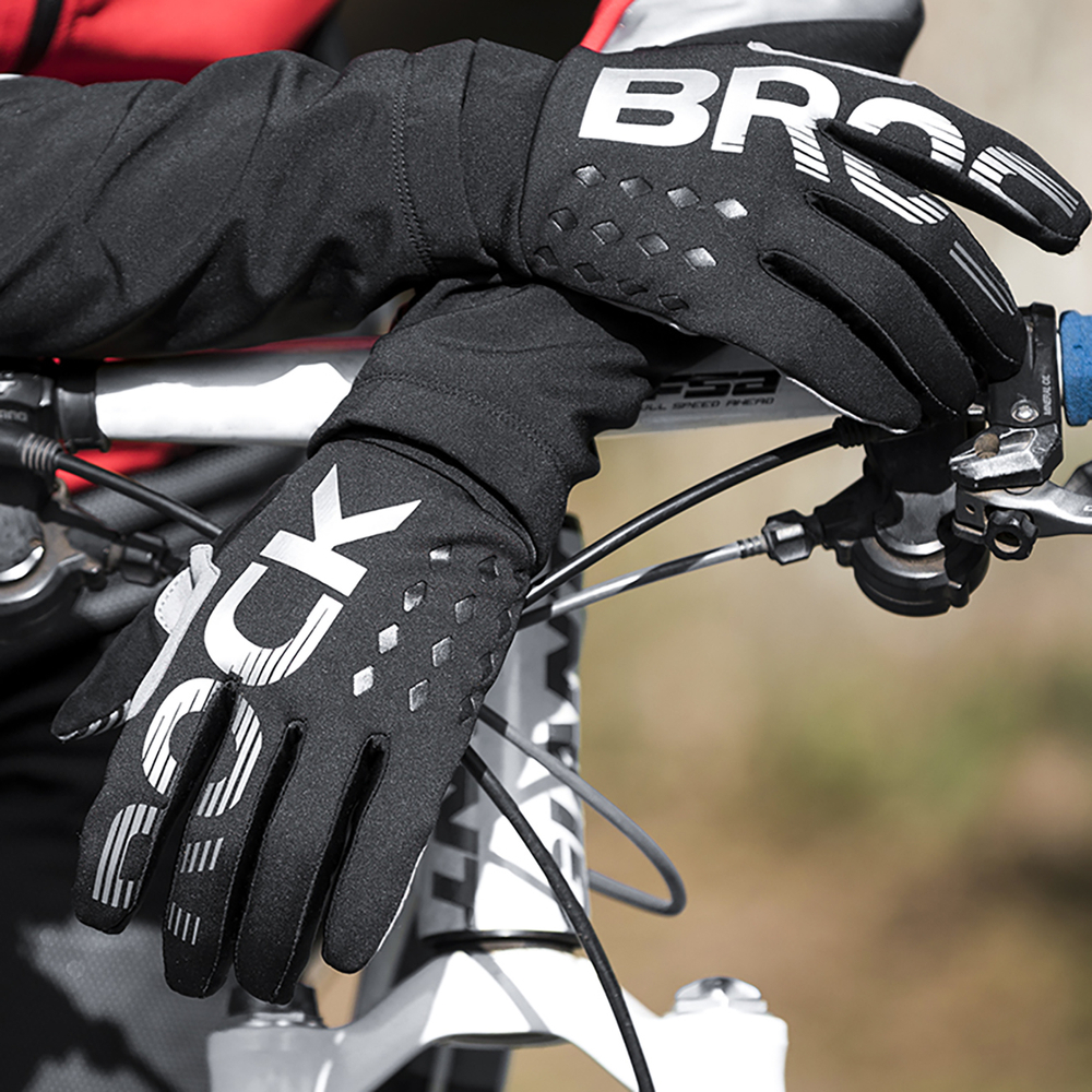 Rockbros cycling gloves, insulated, long, size: XL - black and gray