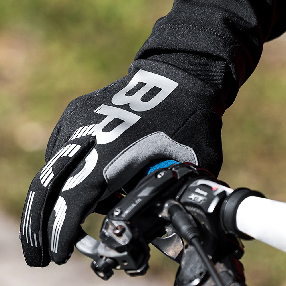 Rockbros cycling gloves, insulated, long, size: XL - black and gray