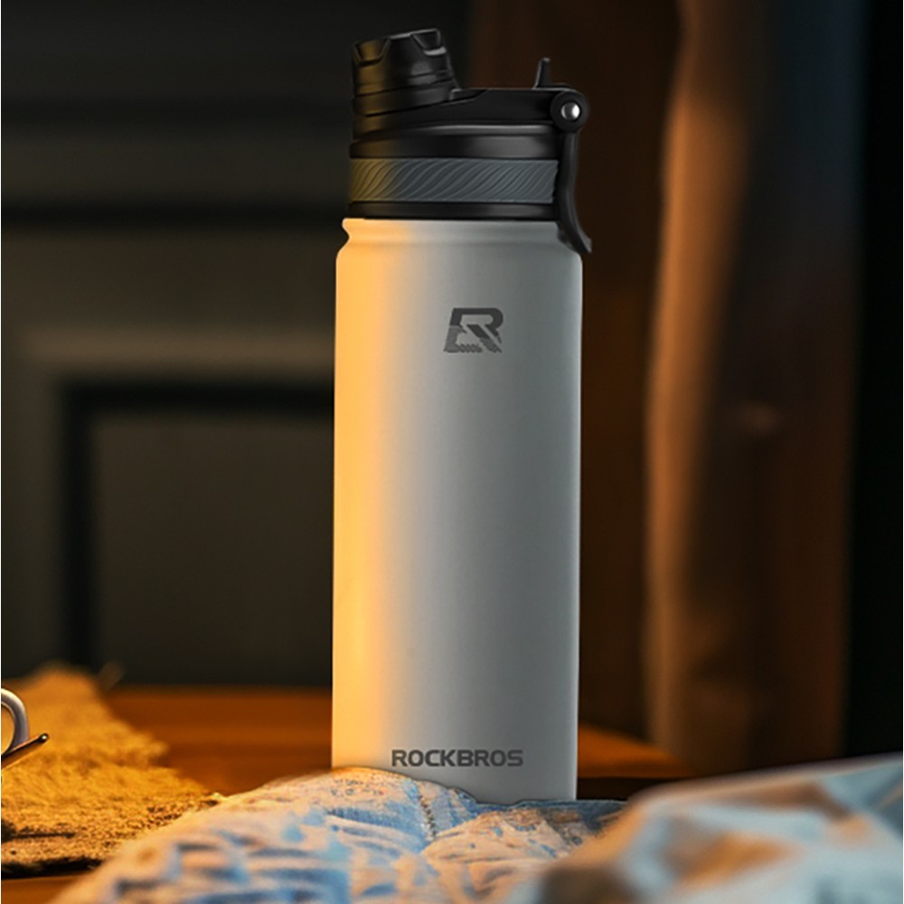 Rockbros 35210029005 thermal bicycle bottle for drinks 550 ml - white