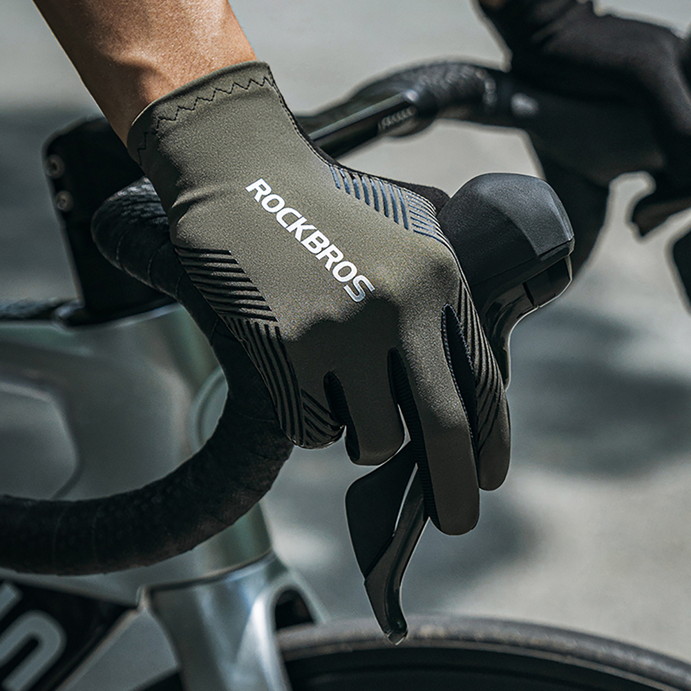 Rockbros cycling gloves spring/summer/autumn, full, size: L - green