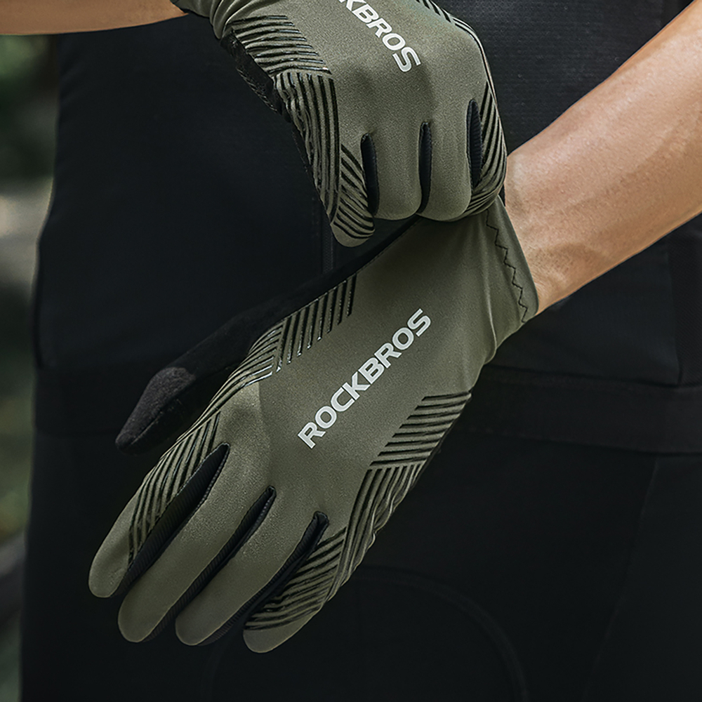 Rockbros cycling gloves spring/summer/autumn, full, size: XXL - green