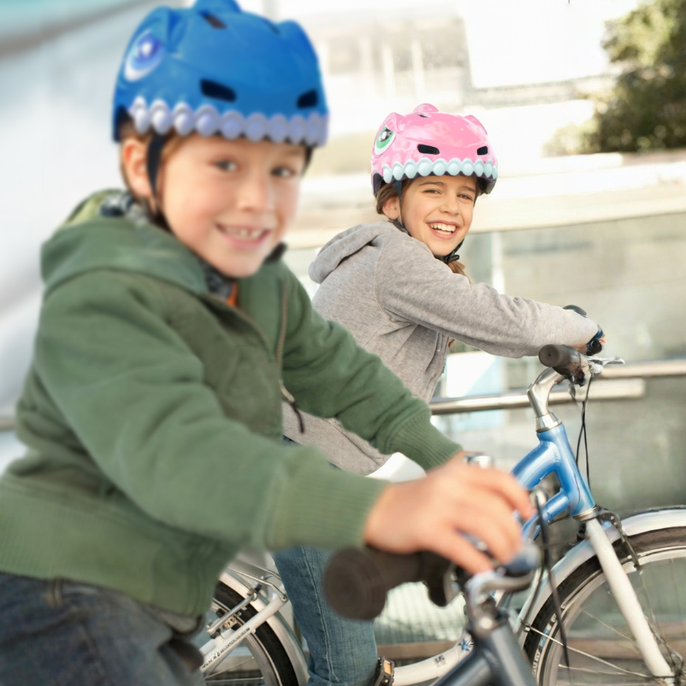 Wozinsky Children's Bike Helmet Dinosaur Pattern S - Pink