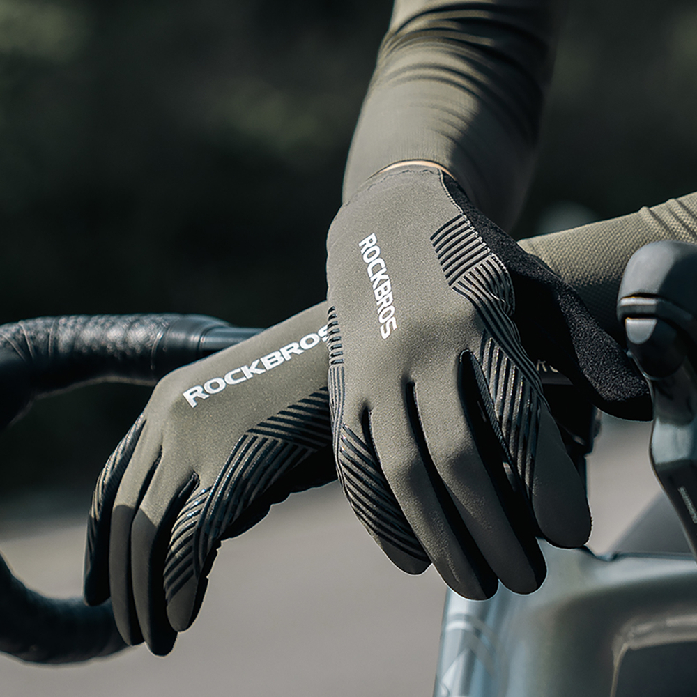Rockbros cycling gloves spring/summer/autumn, full, size: XL - green