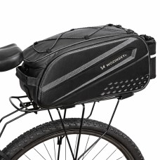 Wozinsky Bike Trunk Bag with Long Strap and Expandable Side Pockets - Black
