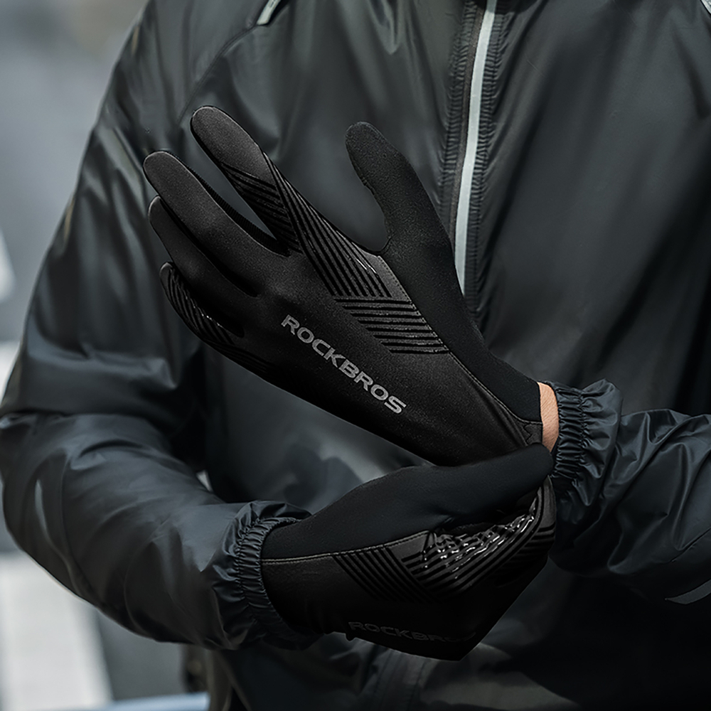 Rockbros cycling gloves spring/summer/autumn, full, size: XXL - black