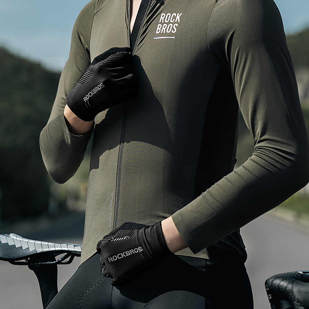 Rockbros cycling gloves spring/summer/autumn, full, size: XXL - black