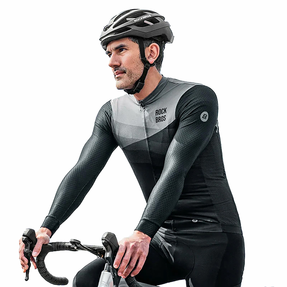 Rockbros 15120009005 Long Sleeve Cycling Jersey Spring/Summer XXL - Black