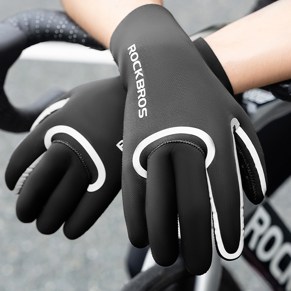 Rockbros full waterproof cycling gloves, size: S/M - black