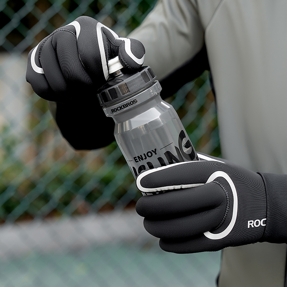 Rockbros full waterproof cycling gloves, size: S/M - black