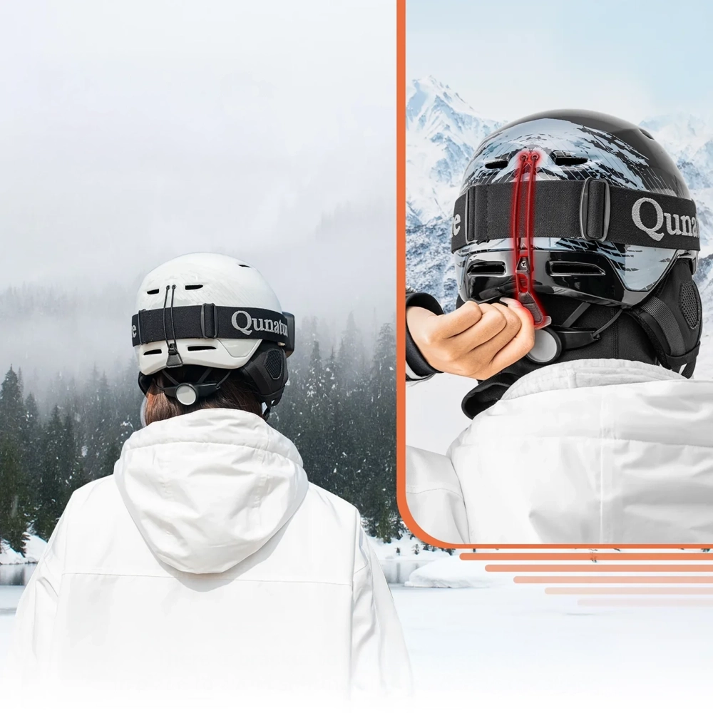 Qunature 10130003003 Ski Helmet with Earmuffs for Snowboard 58-61 cm - Black